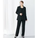 セットアップ 高身長 「喪服・礼服」 洗えるフォーマル3点セットパンツスーツ(ジャケット+8分袖ブラウス+パンツ)(防しわ) (トールサイズ) レディ