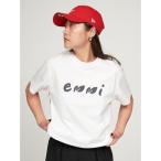 tシャツ ペイントemmiロゴシャツ レディース