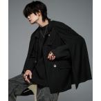 「ADRER」 ポンチョ MEDIUM ブラック メンズ
