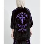 ジャージ 「REFLEM/レフレム」クロス刺繍ベロアトラックジャージ レディース メンズ