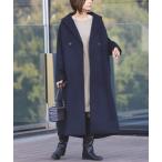 [BEAMS HEART] пальто с отложным воротником FREE темно-синий женский 