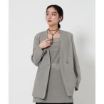 ジャケット ノーカラージャケット シアー ノーカラー ジャケット レディース