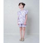 浴衣 キッズ フリル ガールズ 甚平 ICEFABRIC 綿タッチ キッズ 子供 女の子