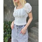 ブラウス シャツ パフスリーブホックブラウス レディース