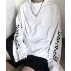 tシャツ 「WARAIJOGO」袖プリントモノトーン長袖Tシャツ/ロンT(NEZ) メンズ レディース