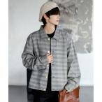 シャツ 「neos」ルーズシルエット チェック＆千鳥 総柄 ショート 短丈 シャツ ジャケット メンズ レディース