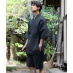 浴衣 綿100%しじら織り 甚平上下セット メンズ