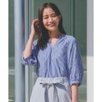 ブラウス シャツ 「夏に嬉しい機能付き」ランタンスリーブシャツブラウス レディース