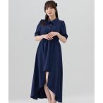 ワンピース ウエストシャーリングシャツワンピース