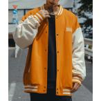 「Subciety」 スタジャン X-LARGE オレンジ メンズ