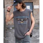 タンクトップ WEGO/「25年春夏新作」ヴィンテージライクグラフィックノースリーブ メンズ レディース