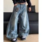 ジーンズ レトロウォッシュバルーンワイドデニムパンツ メンズ レディース