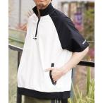 t рубашка (RM)[LUXE/R GOLF] стрейч Cross половина Zip тянуть over рубашка с коротким рукавом мужской 