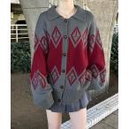 「sedacle」 ニットカーディガン LARGE レッド メンズ