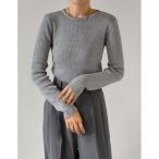 ショッピングリエディ 「Re:EDIT」 長袖ニット MEDIUM シルバー レディース