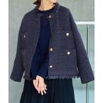 ショッピングツイード 「IENA」 ツイードジャケット FREE ネイビー レディース