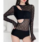  купальный костюм необычность материалы sia-asimeto Lee длинный рукав One-piece купальный костюм женский 