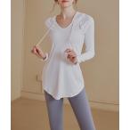 ラッシュガード フード付き ロゴ ラグランスリーブ トップス ラッシュガード レディース