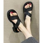 サンダル アシンメトリー バックストラップ 厚底 プラットフォーム サンダル レディース