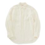 ショッピングリネン シャツ Hエンブロイダリー リネンキャンバス ボタンダウン ロングスリーブシャツ メンズ