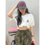 tシャツ E emblemカラーTシャツ レディース