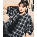 シャツ オンブレチェックビッグシルエット半袖シャツ メンズ レディース