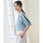 tシャツ 「ハニさら・接触冷感・UVカット」袖レース使いトップス レディース