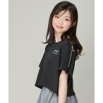 tシャツ 肩あきフラワーチャームZIP短丈T キッズ 子供服 女の子