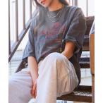 tシャツ 「ピグメント加工×ヴィンテージ風ロゴ」ユニセックス ビッグTシャツ 半袖 古着風 春夏秋対応 レディース