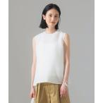 ブラウス シャツ ジャカード バッグギャザー ノースリーブブラウス「手洗い可」 レディース