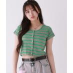 tシャツ マルチボーダーチビトップス キッズ 子供服 女の子