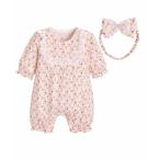 ベビー服 ロンパース 「2点セット」ヘアバンド&裾フリルカバーオール