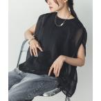 tシャツ ニュアンス シアーレイヤードトップス レディース