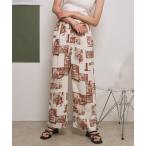 パンツ モノトーン柄リラックスパンツ レディース