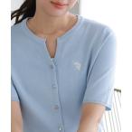 カーディガン 「U.S.POLO ASSN.」キーネックデザインカーディガン レディース