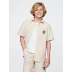 ブラウス シャツ リサイクル素材100% リラックス ナイロンシャツ (キッズ) キッズ 子供服 男の子