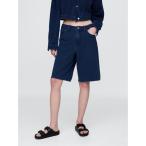 ジーンズ デニム デニムパンツ 11インチ ミッドライズ フレンチテリーデニム ロングラインショートパンツ レディース
