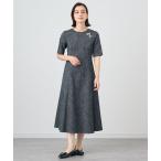 「ANAYI」 半袖ワンピース 38 グレー レディース