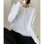 tシャツ ヘンリーネック長袖Tシャツ レディース