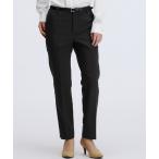 スラックス パンツ 「洗える・防シワ・ストレッチ」美シルエットを追求！ベーシックテーパードパンツ/ネイビー/ストライプ｜通勤＆オフィス＆入卒＆セレモニ