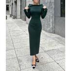 「JENNE」 ニットワンピース MEDIUM グリーン レディース