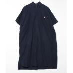 「DANTON」 シャツワンピース 36 ネイビー レディース