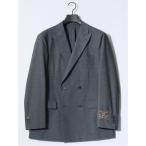  повседневный костюм [ шерсть . стрейч ] Hsu ti -тактный двойной жакет серый ( выставить возможность ) мужской 