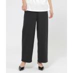 パンツ 「カタログ掲載品」「ウォッシャブル」コットン麻ブレンドストレッチワイドストレートパンツ レディース