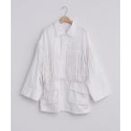 ブラウス シャツ crinkle fringe M65 jacket レディース