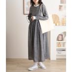 ワンピース 麻　小衿　ウエストギ