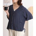 ブラウス シャツ レーヨンドットプ