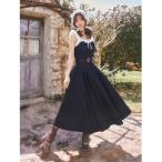 ワンピース ドッキングデニムミディワンピース