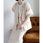 ジャケット テーラードジャケット 「セットアップ対応」シアーリネンＷテーラードジャケット レディース