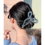 ヘアクリップ クリアカラーリボンバンスクリップ